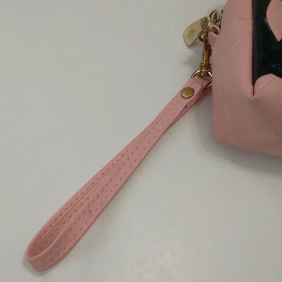 Pink Quilted Cosmetic Case with Black Logo - Picture 9 of 12